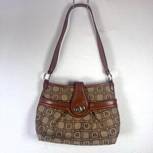 Etienne Aigner Signature Shoulder Bag Purse Y2K Style Retro Camel